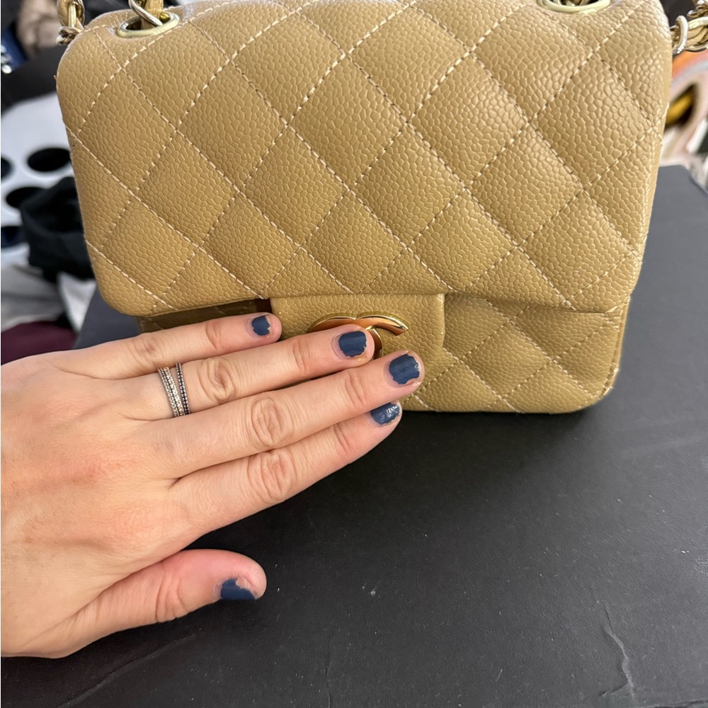 Elegant Tan Quilted Shoulder Bag